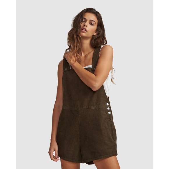 Billabong women's shipwrecked green‎ corduroy Romper 10 - Picture 3 of 12